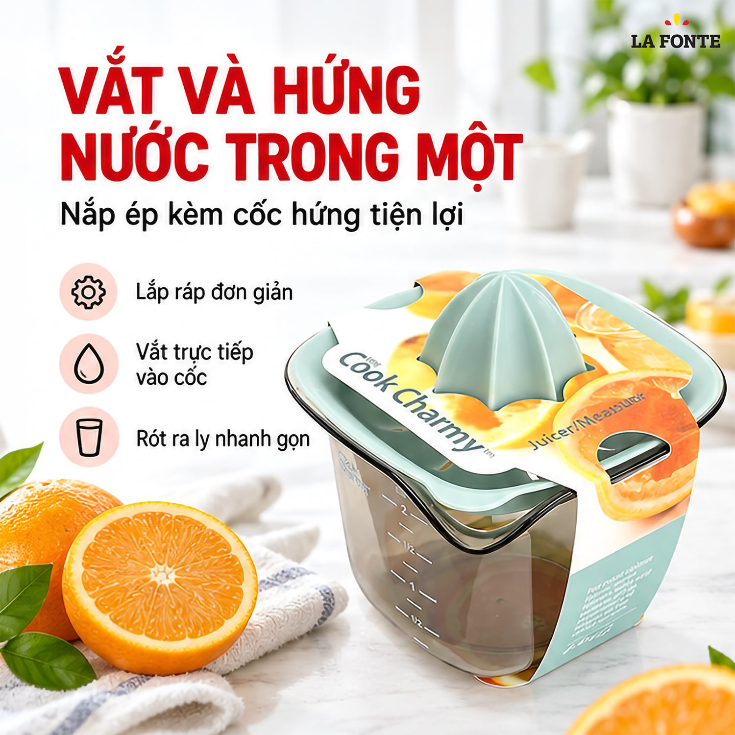 Dụng Cụ Vắt Cam La Fonte – Ép Nhanh Gọn