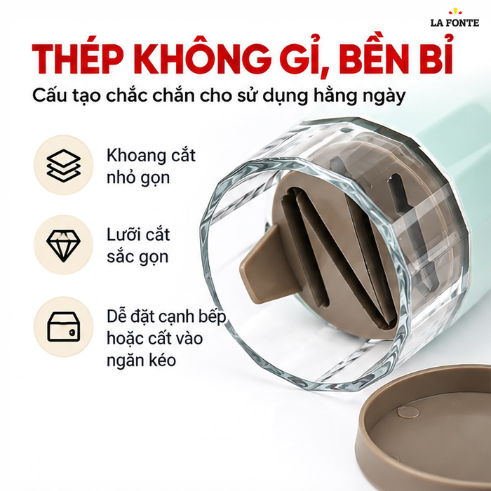 Dụng Cụ Cắt Tỏi Inox La Fonte 7 x 7 x 15.3 cm – Cắt Nhanh Gọn