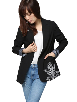 Áo khoác nữ thêu hoa Desigual COAT NEGRO - 17WWEWC32000