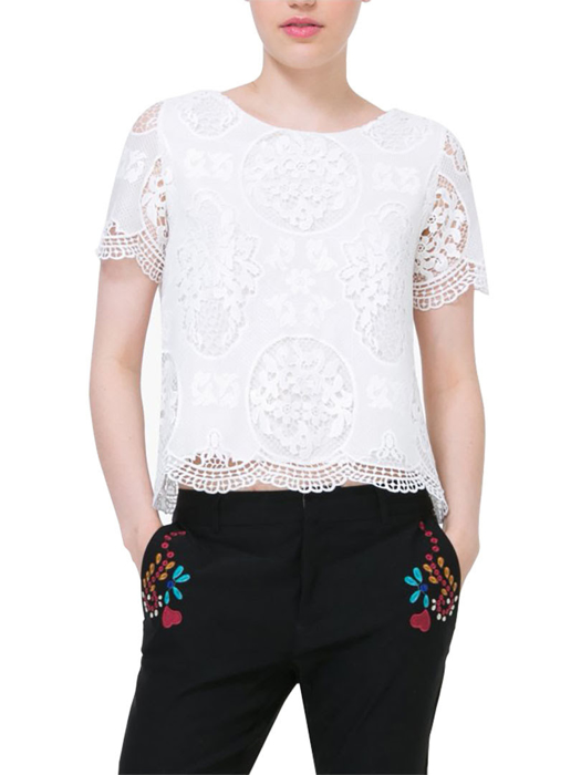 Áo ngắn tay nữ Desigual BLOUSE BLANCO - 73B2YK31000