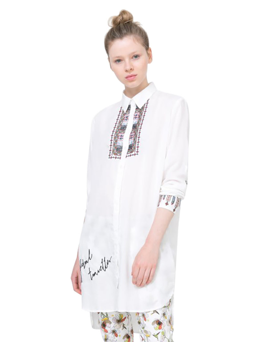 Áo Sơmi Form Dài Thổ Cẩm Nữ Desigual - 71C2YA71001