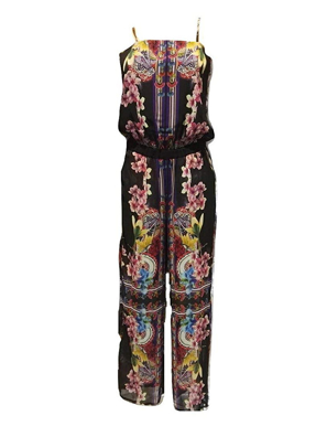 Quần dài nữ in họa tiết hoa Desigual TROUSERS NEGRO - 17WWPW052000