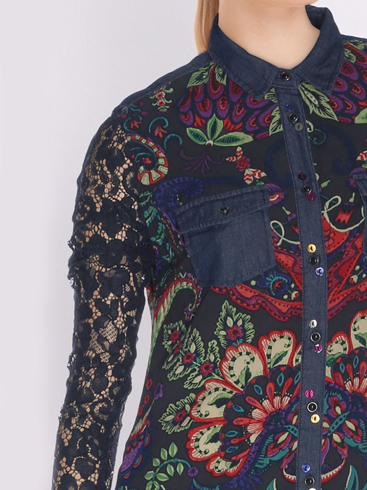 Áo Sơ Mi Tay Dài Nữ Phối Ren Desigual - 71C2EE95000