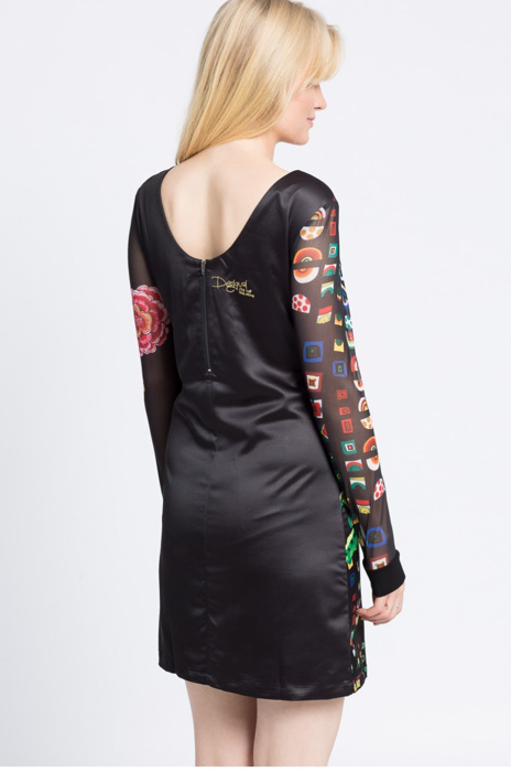 Đầm dài tay in hoa Desigual Regina - 67V28A32000