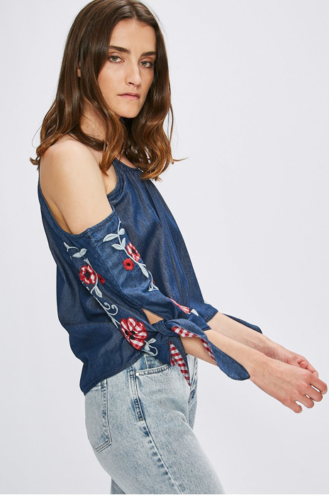 Áo dài tay nữ BLOUSE DENIM DARK BLUE - 18SWBD035008