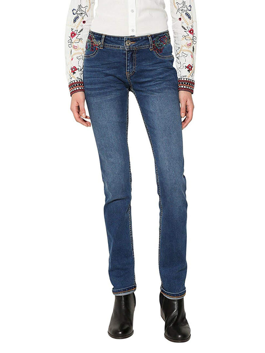Quần jean thêu Desigual DENIM TROUSERS JEANS BASIC - 17WWDD155005