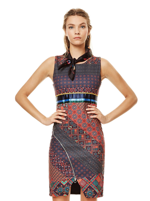 Đầm không tay họa tiết truyền thống Desigual Dresses LAVENDER  - 17WWVKA43169