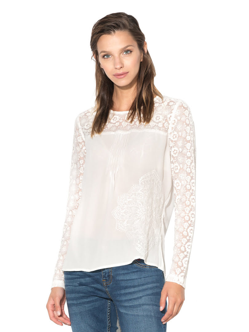 Áo dài tay nữ Desigual BLOUSE CRUDO - 17WWBW391001