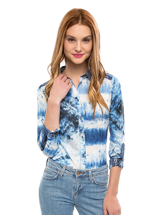 Áo sơ mi dài tay nữ Desigual SHIRT NAVY - 73C2WF95000