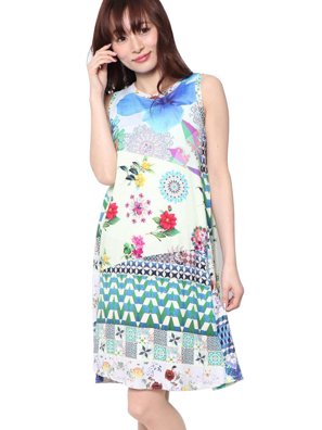 Đầm trắng in hoa Desigual Malena - 18SWVK881001