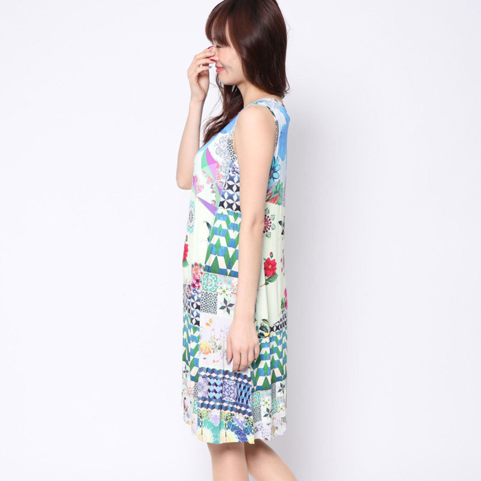 Đầm trắng in hoa Desigual Malena - 18SWVK881001
