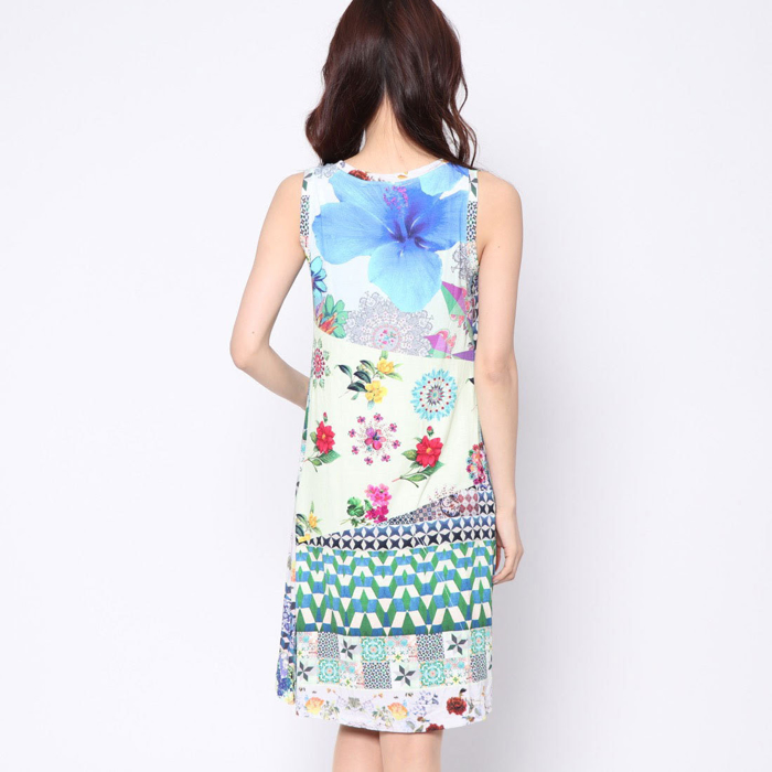 Đầm trắng in hoa Desigual Malena - 18SWVK881001