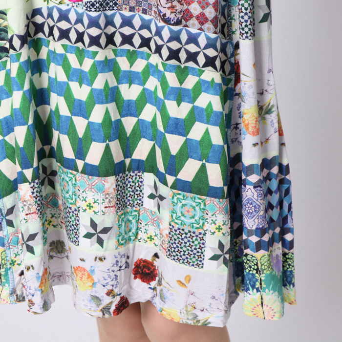 Đầm trắng in hoa Desigual Malena - 18SWVK881001