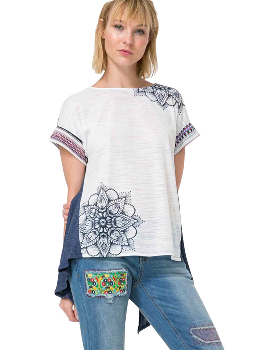 Áo ngắn tay nữ Desigual T-SHIRT NAVY - 73T2YA95000