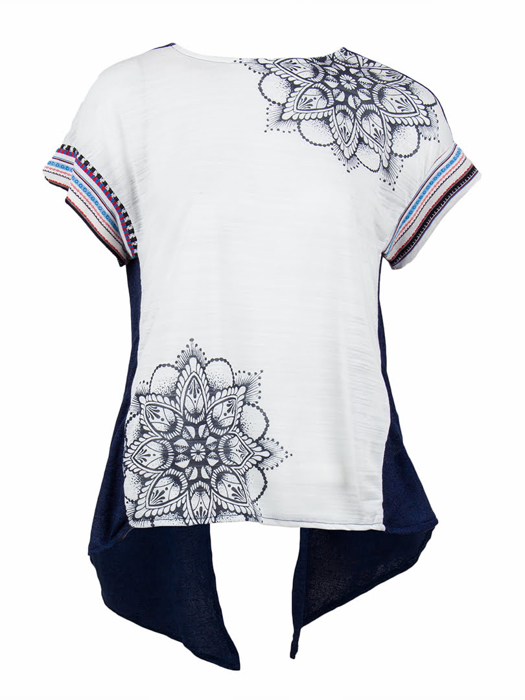Áo ngắn tay nữ Desigual T-SHIRT NAVY - 73T2YA95000