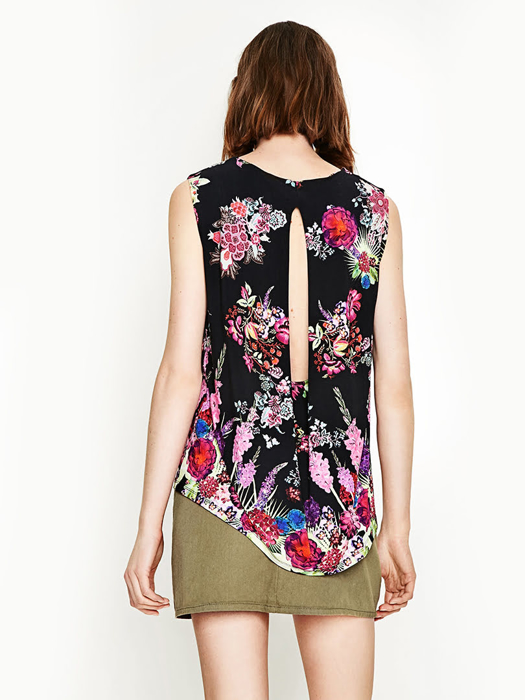 Áo sát nách nữ Desigual T-SHIRT NEGRO - 73T2WJ82000
