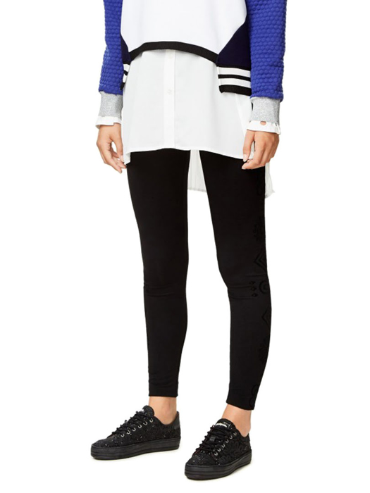 Quần legging nữ lưng quần cao Desigual HOSIERY NEGRO - 17WWKK082000