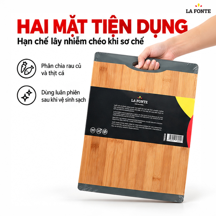 Thớt Tre La Fonte 40 x 30 x 1.5 cm – Tre Tự Nhiên, Bền Chắc