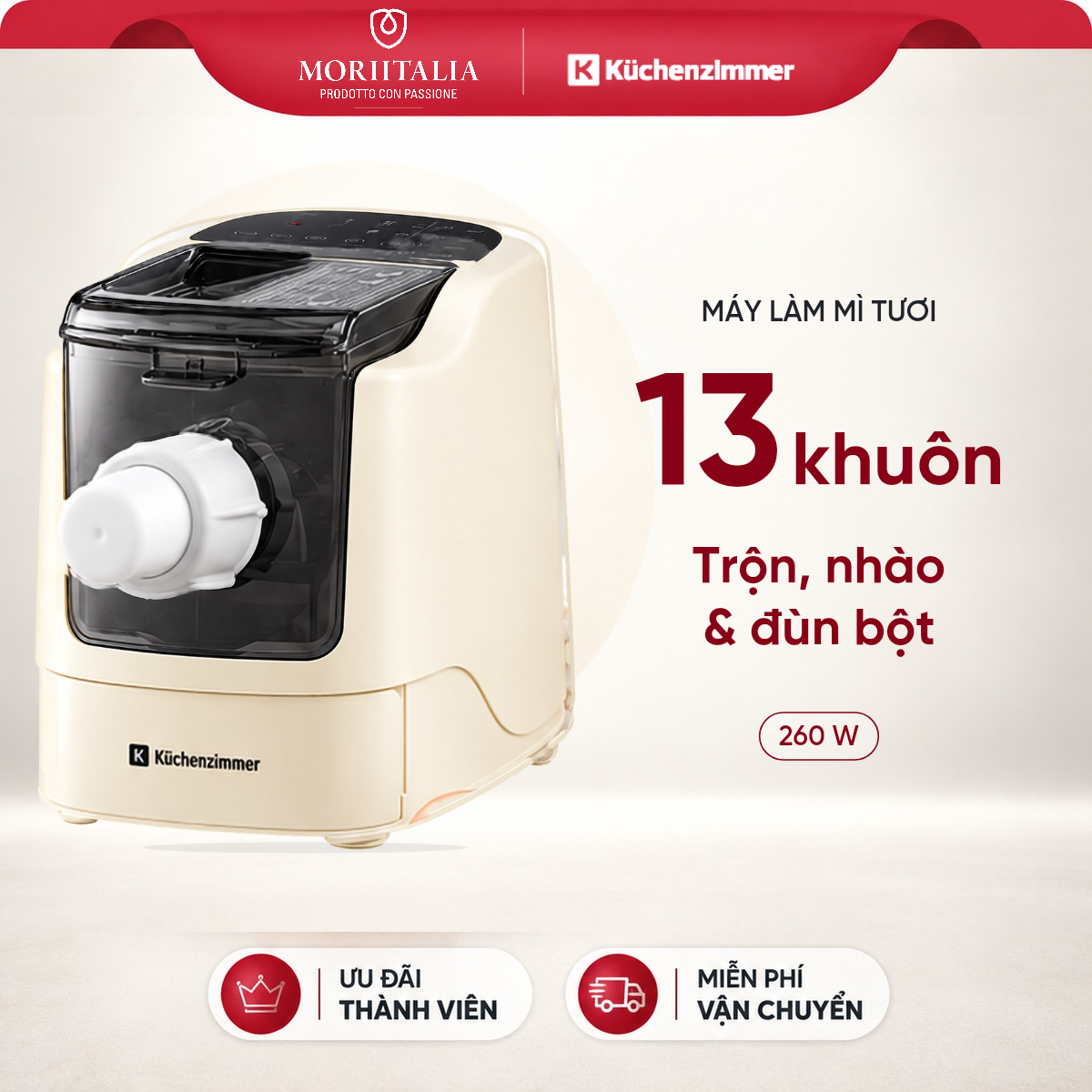 Máy Làm Mì Tươi 13in1 Kuchenzimmer – 13 Khuôn Tạo Hình