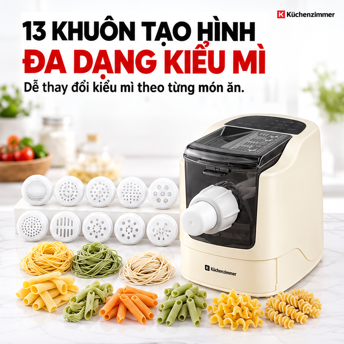 Máy Làm Mì Tươi 13in1 Kuchenzimmer – 13 Khuôn Tạo Hình