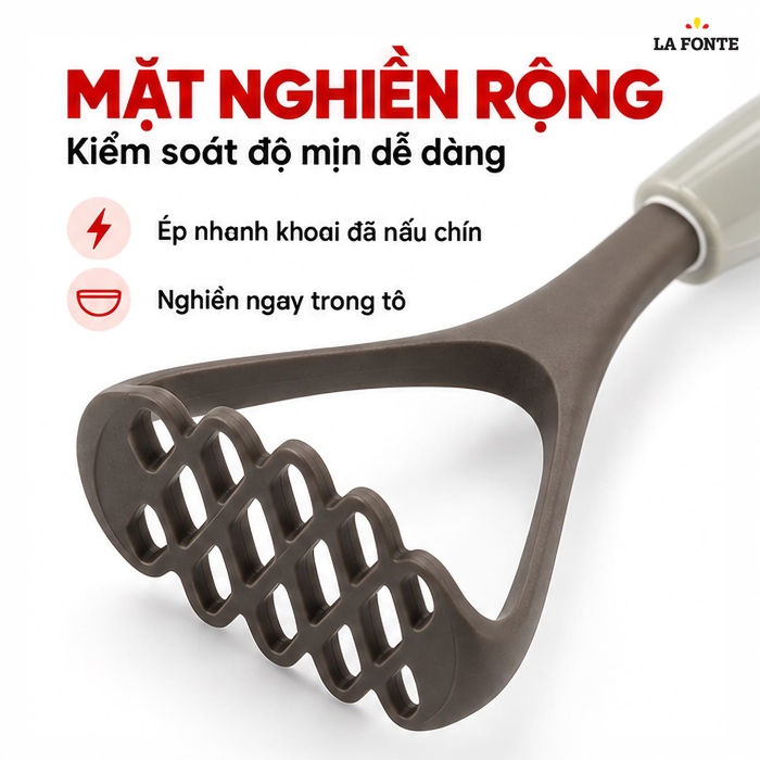 Dụng Cụ Nghiền Khoai Tây Inox La Fonte – Cầm Êm Dễ Nghiền